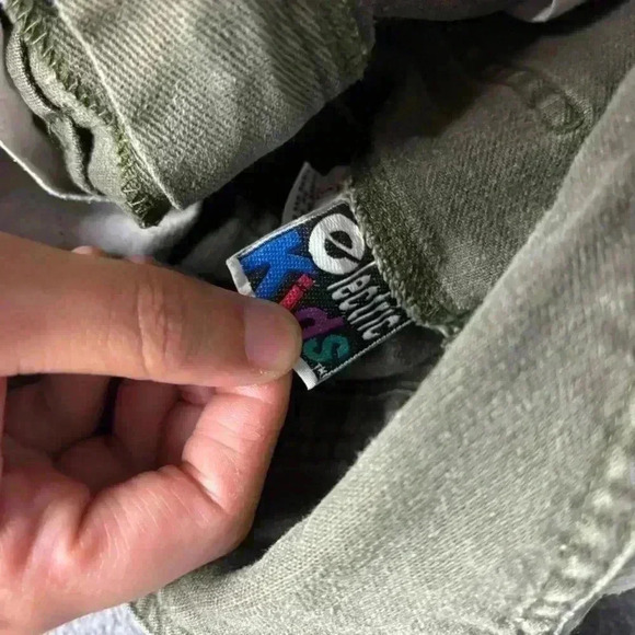 VTG Electric Kids 90s Kids Size 5 Overalls Army Green Combat Crew 100% Cotton - Picture 10 of 11